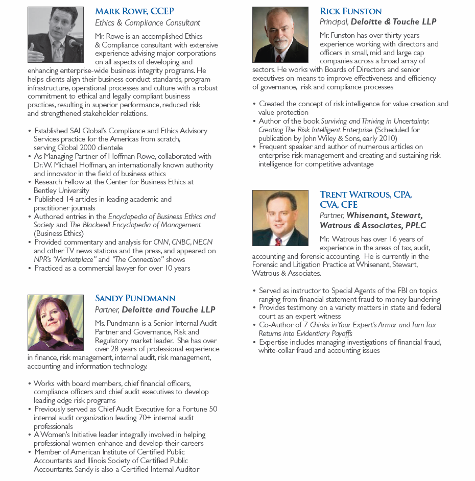 Mark Rowe, Rick Funston, Sandy Pundmann, Trent Watrous